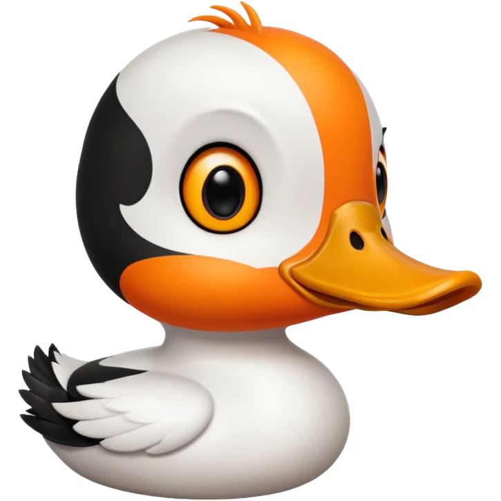 orange whit duck beak and black dot eyes cartoon style emoji