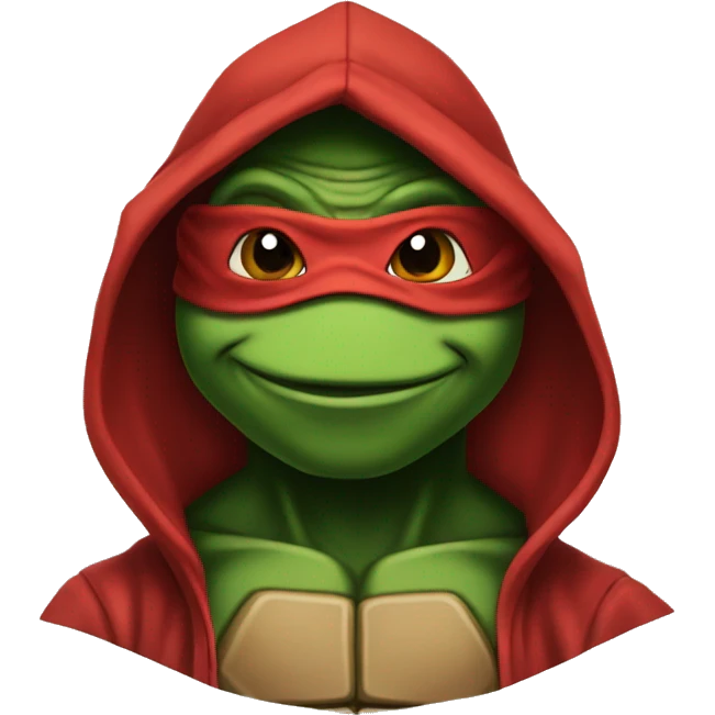 a ninja turtle with a red hoodie emoji