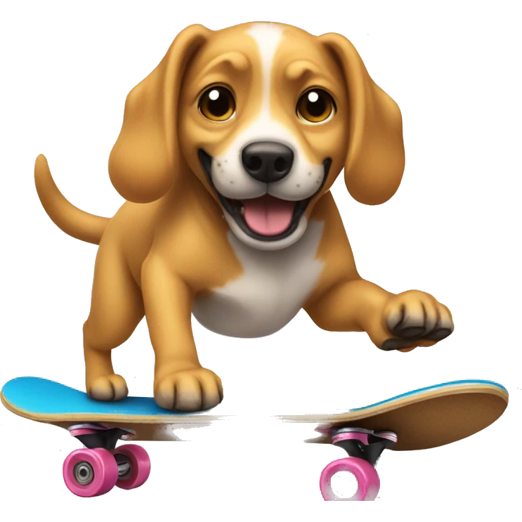 A dog skating on a skateboard  emoji