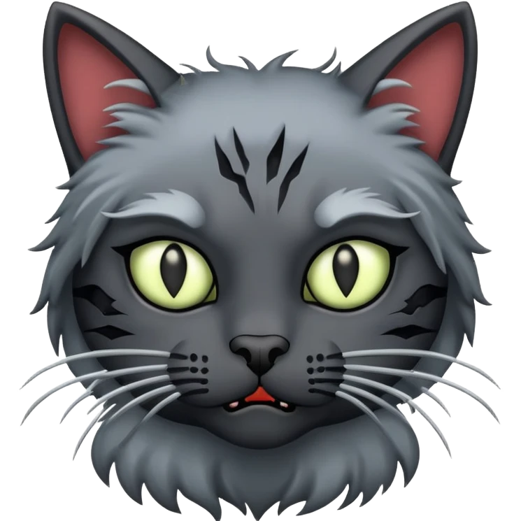 zombie black cat, barb wires top emoji