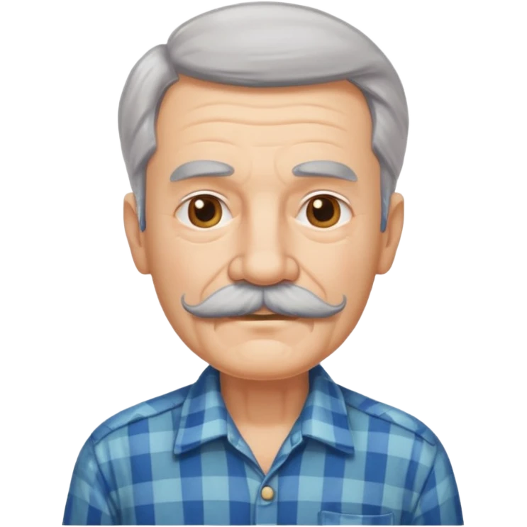 mustached elderly man with vintage shirt emoji