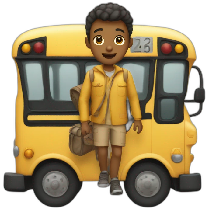 School bus human emoji