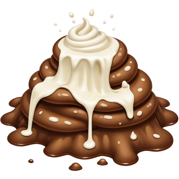Poop splashed with milk emoji