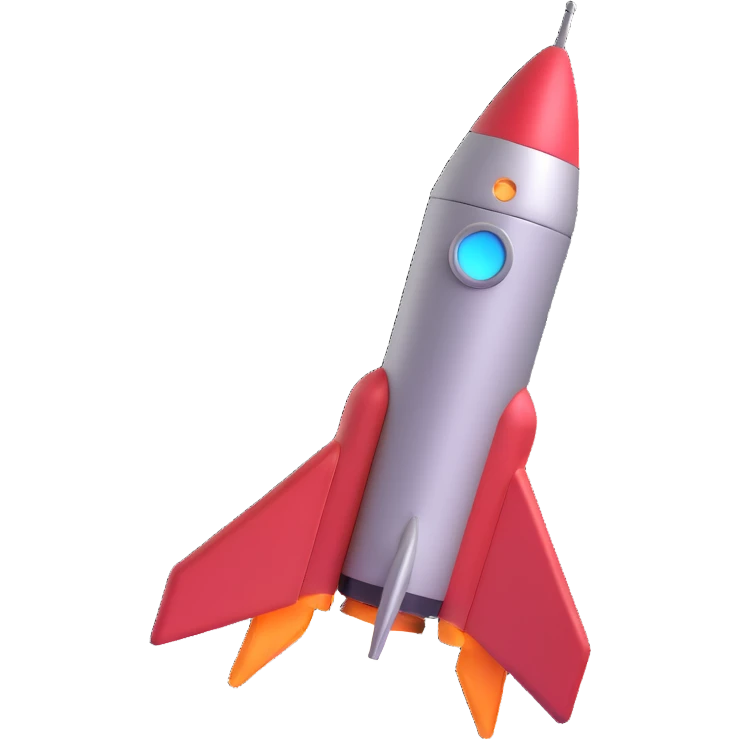 robot like a rocket flying up emoji