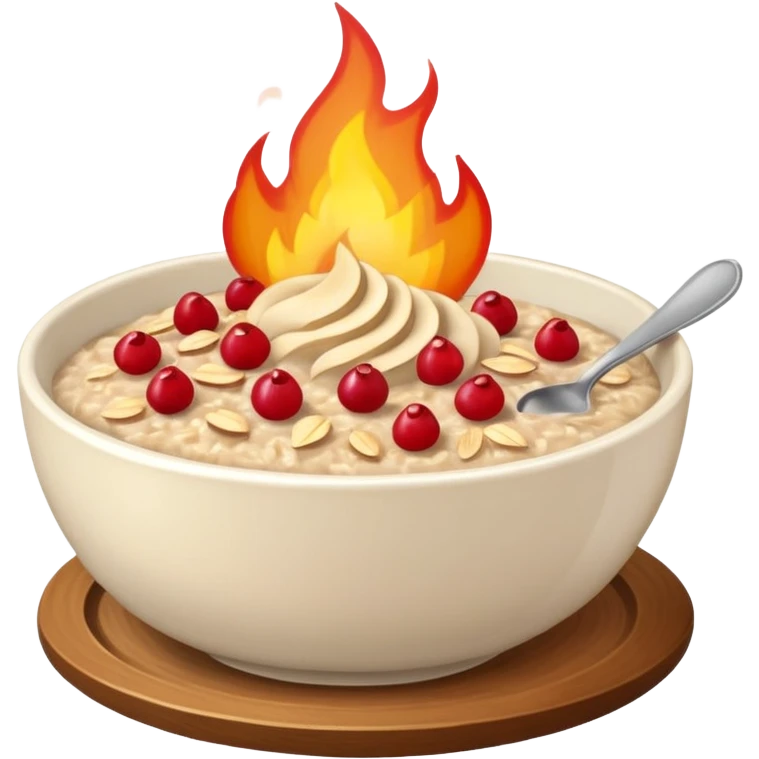 fire with bowl of oatmeal emoji