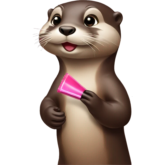 Otter applying lipgloss emoji