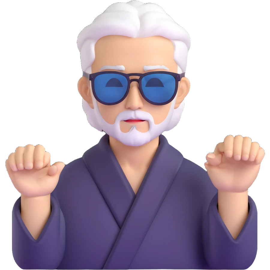 Satoru Gojo with sunglasses and white hair from Jujutsu Kaisen emoji