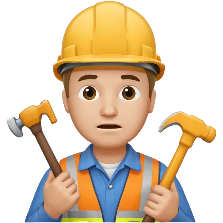 ein baurbeiter mit einem hammer emoji