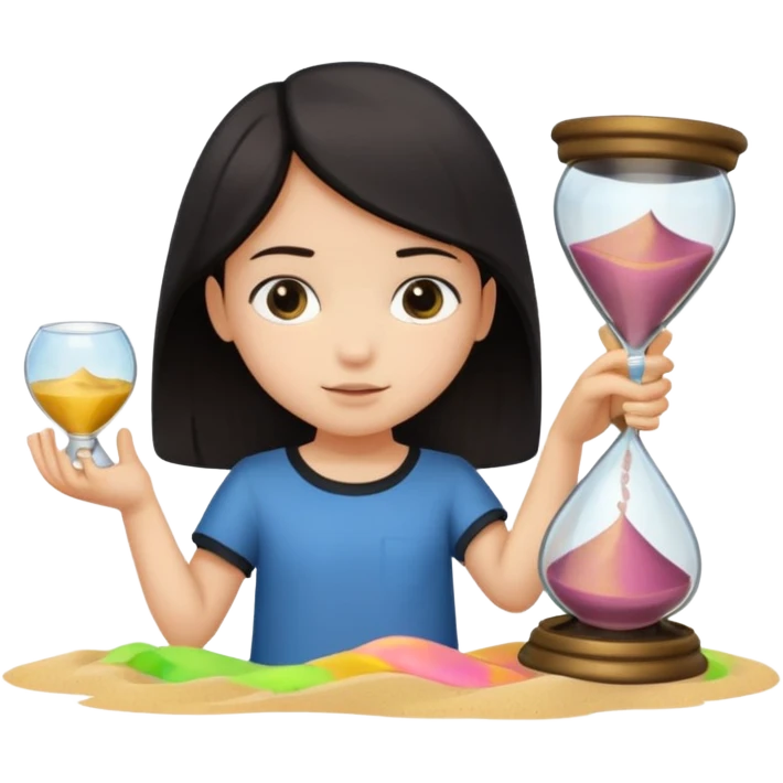 child holding hourglass in a  frame emoji