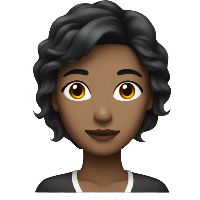 woman with black hair with white highlights emoji