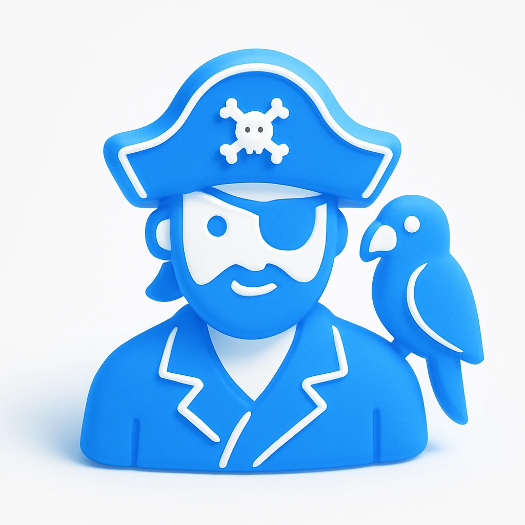 pirate with eye patch and parrot emoji