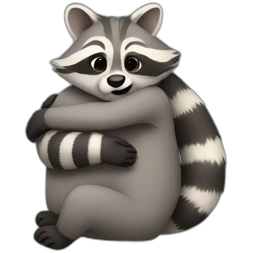 raccoon hug emoji