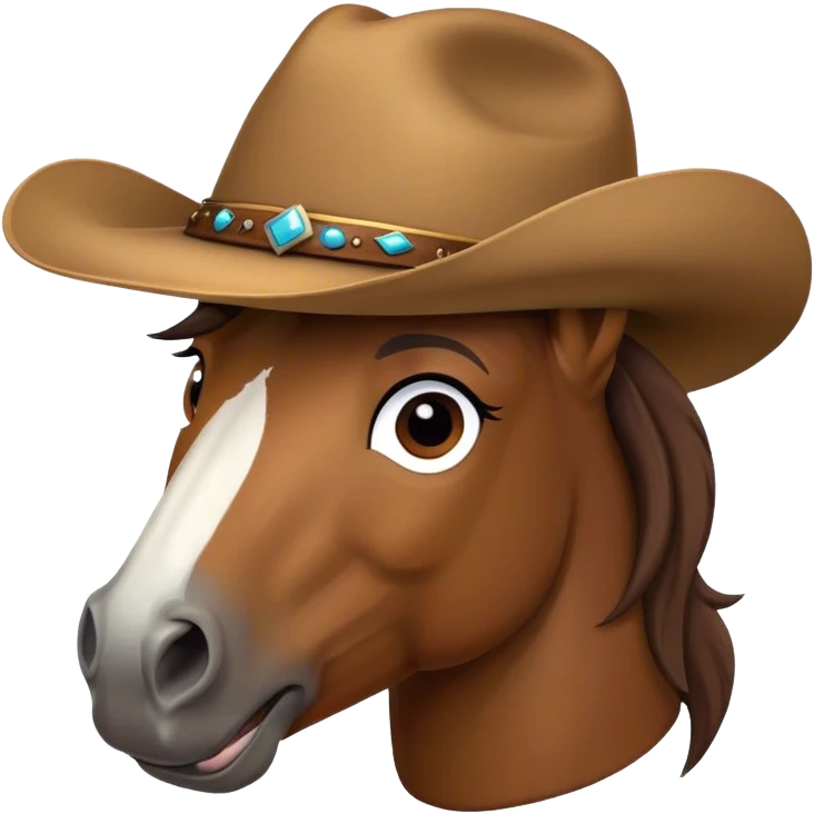 horse face wearing cowboy hat  emoji