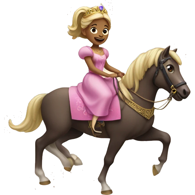 The princess is riding an ary emoji