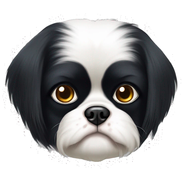 japanese chin with one black eye and one white eye  emoji