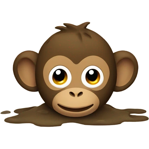 Monkey in mud emoji