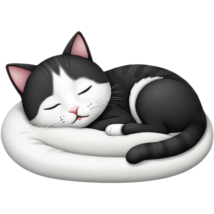black and white cat with letter zzz emoji