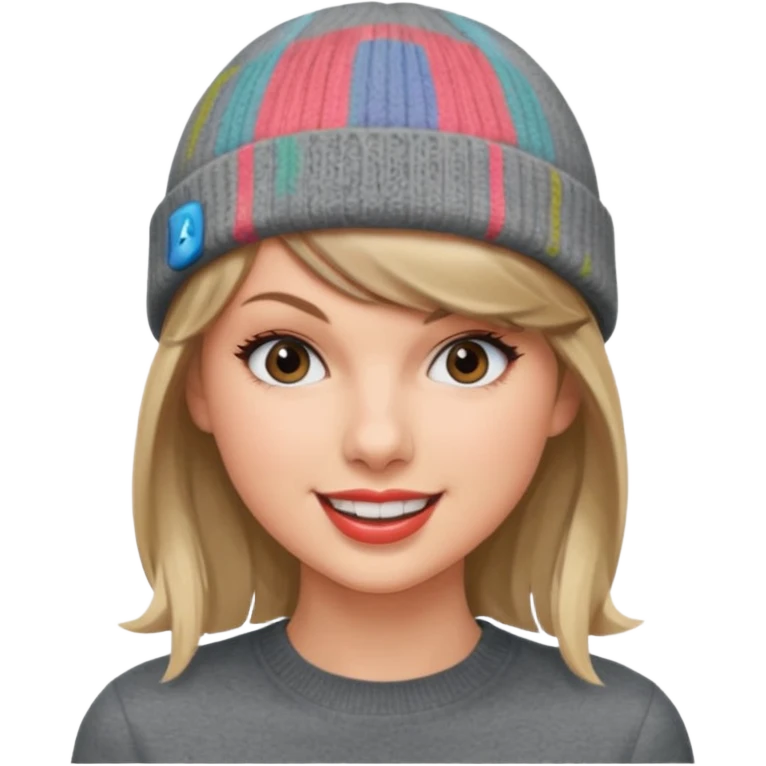 taylor swift wearing gray beanie emoji