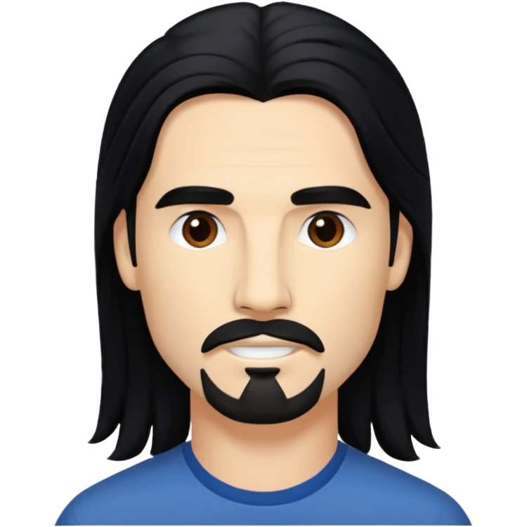 Kevin Richardson with long black hair emoji
