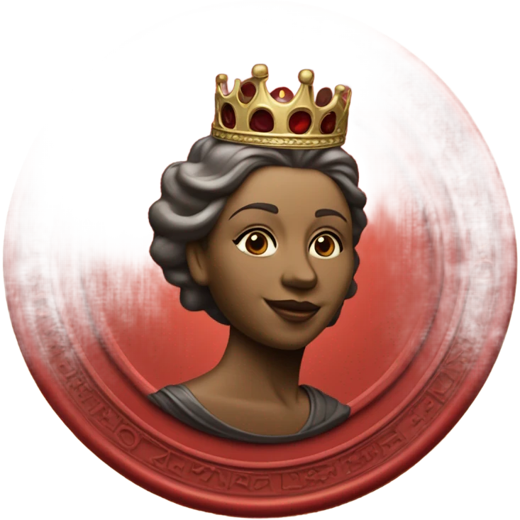 queen wax seal red broken circle emoji