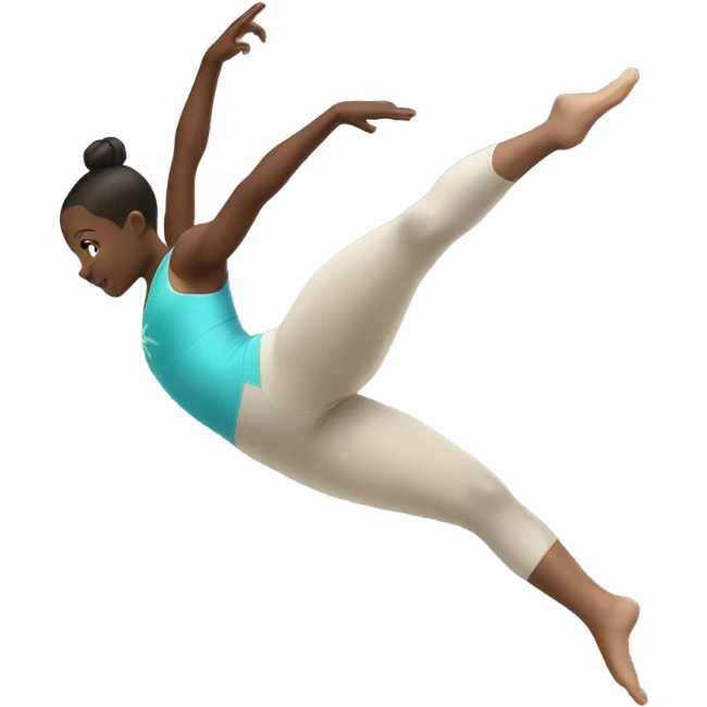 Girl doing a gymnastics leg hold emoji