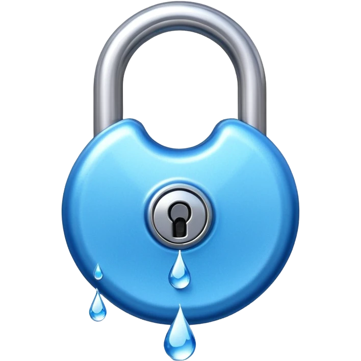 padlock with water drop logo emoji
