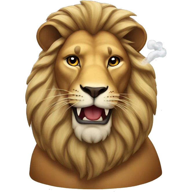 Lion smoking emoji