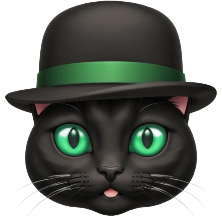animal : chat noir avec chapeau melon emoji