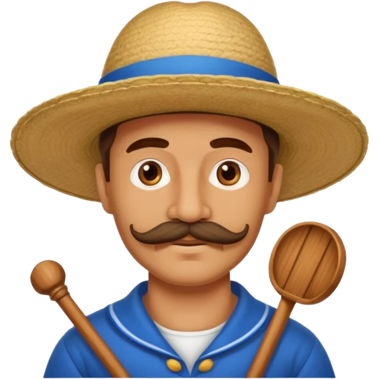 big mustache man and venice gondolier hat emoji