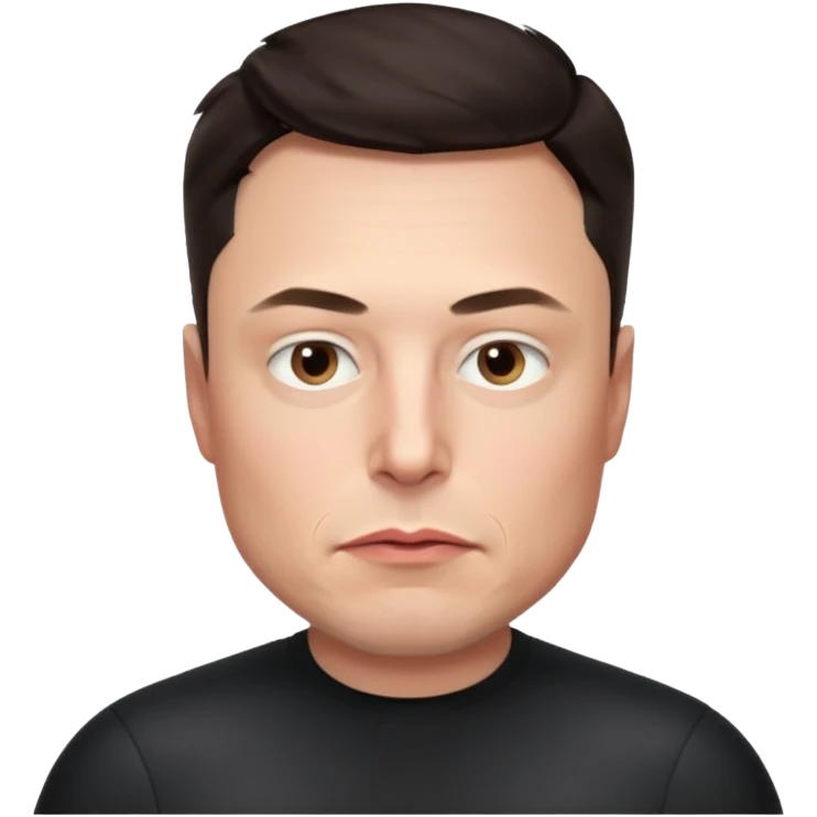 realistic make me elon musk serious face dark hair no shoulders just head  emoji