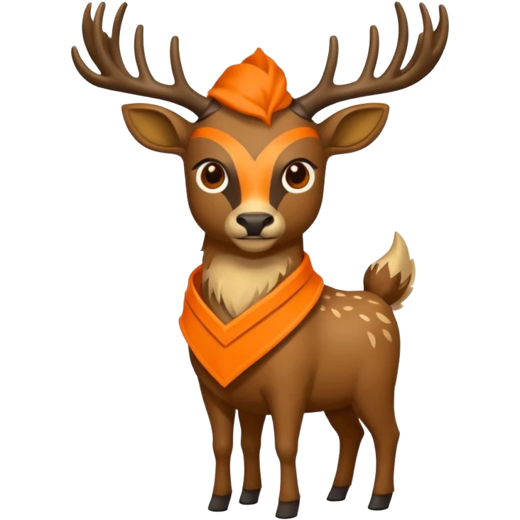 crea una mascota de equipo que sea un venado de cuerpo completo y lleve un chaleco con el nombre de telamon que en el chaleco diga telamon, el chaleco de color naranja, que en el lado izquierdo del chaleco diga telamon emoji