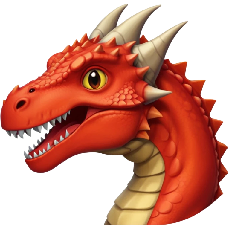 Dinosaur/dragon individual red scale, outline is black. emoji