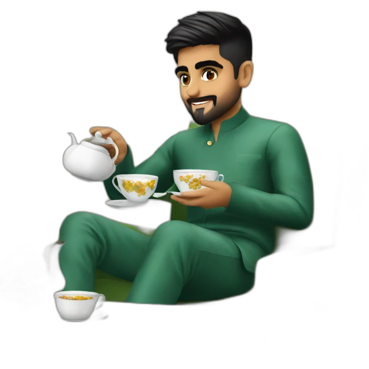 Babar Azam taking tea emoji