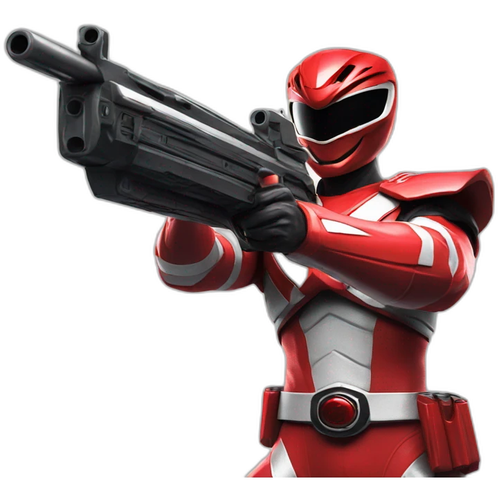 red power ranger with a gun emoji