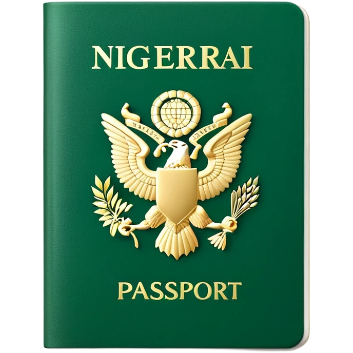 Green, Nigerian, Passport, with Eagle Logo emoji