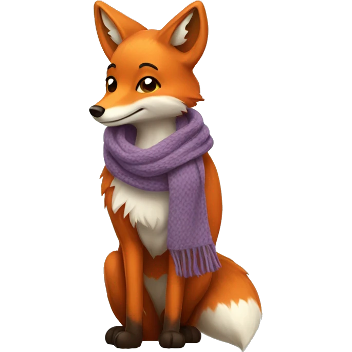 Fox wearing a scarf emoji