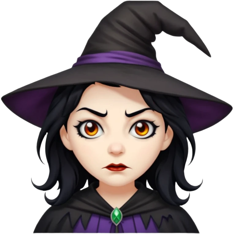 evil witch with messy hair emoji