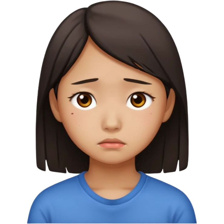 chinese teenage female having Heartbreak - feeling of deep sadness when love ends emoji
