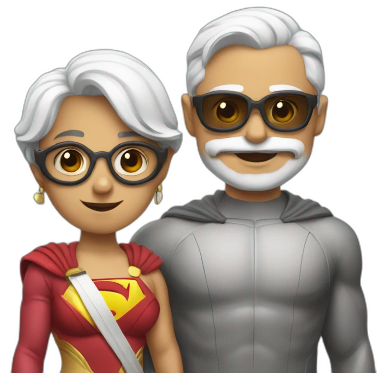 Modi with superman dress & gogle emoji