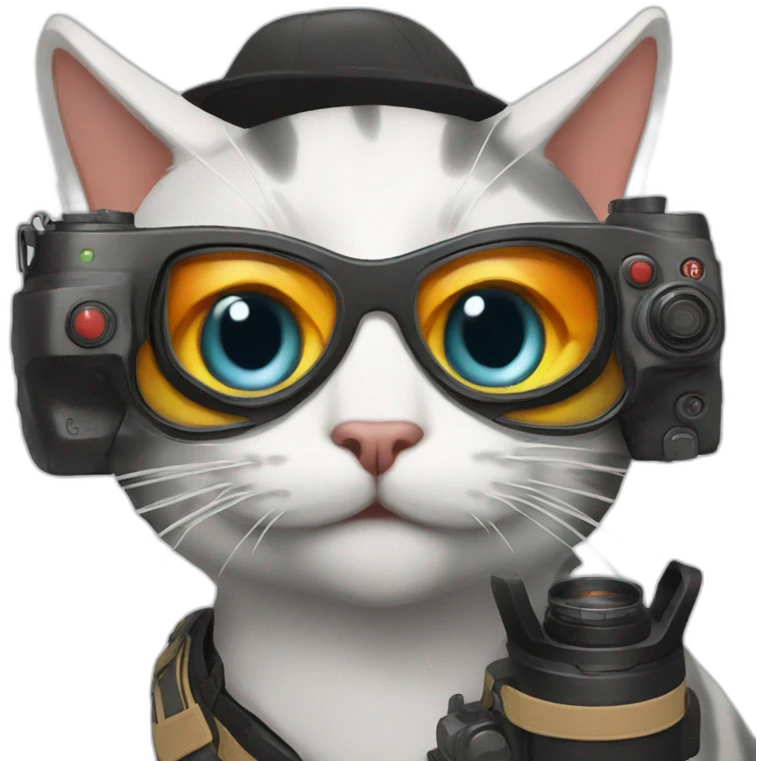 photographer cat with dragon breath emoji