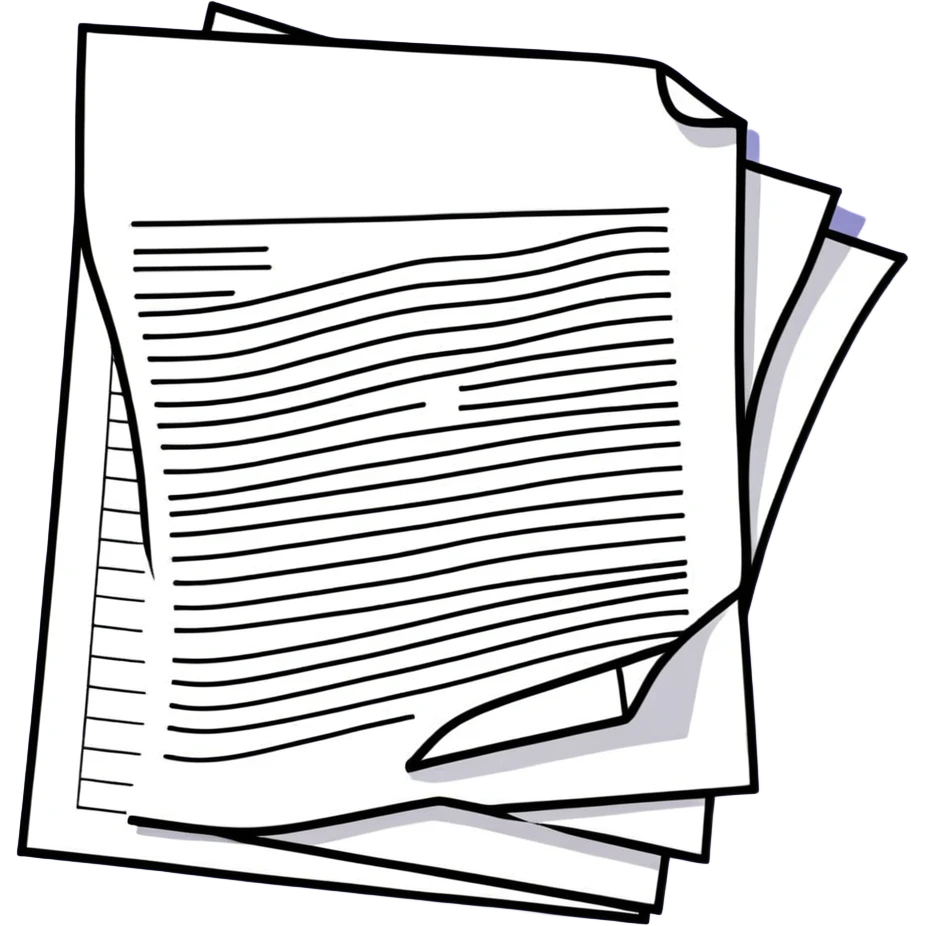 Document paper with large black “X” over it emoji