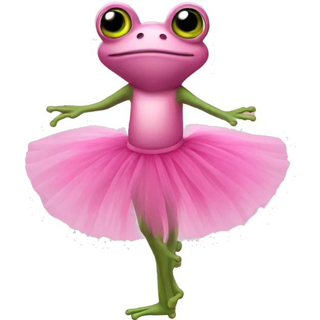 A frog in a pink tutu emoji