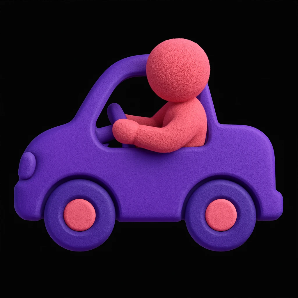 person driving a car emoji