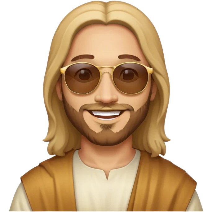 Rejoicing golden jesus figure sunglases emoji