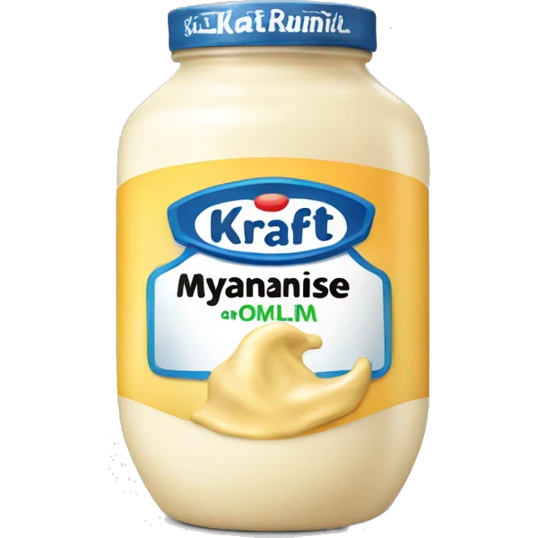 mayonnaise with a label that says kraft and OMLM emoji