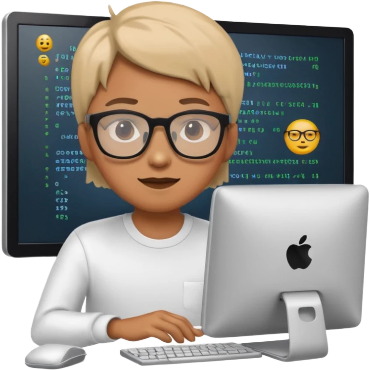 Generate a realistic emoji of something getting programmed by a logistic person emoji