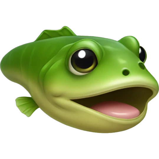 A tadpole with lips emoji