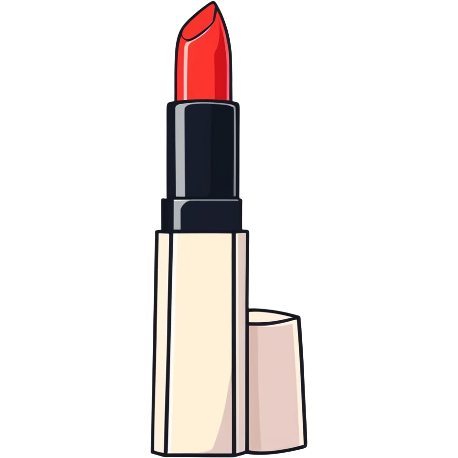 Dark red color, realistic lipstick emoji
