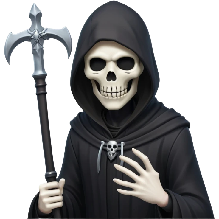 grim reaper inspired by Fortnite, dramatic pose emoji