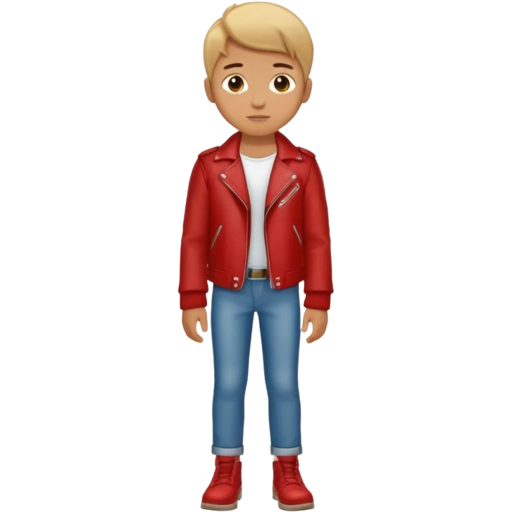 Boy in leather jocket, full body, different color leather jocket, close up emoji